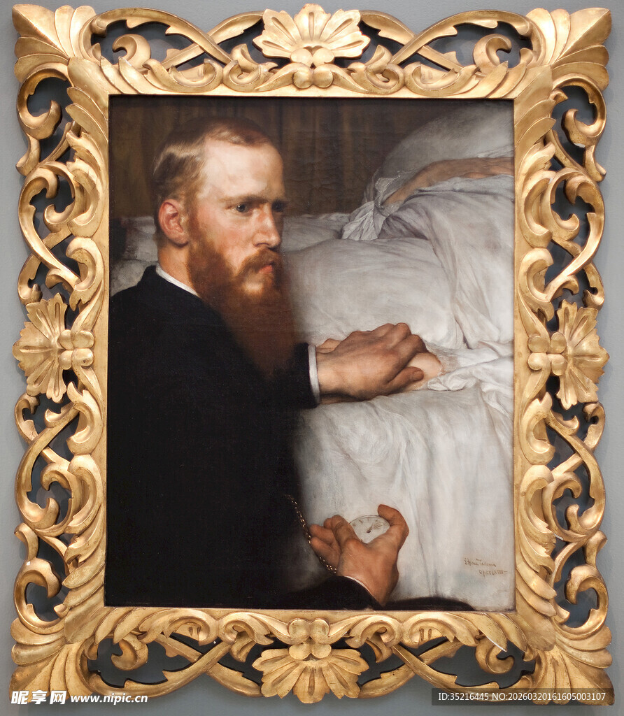 古典油画中祈祷的男子