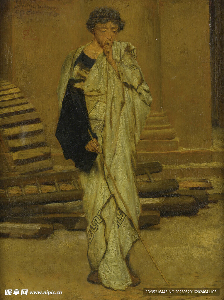 古典装扮女子的优雅姿态