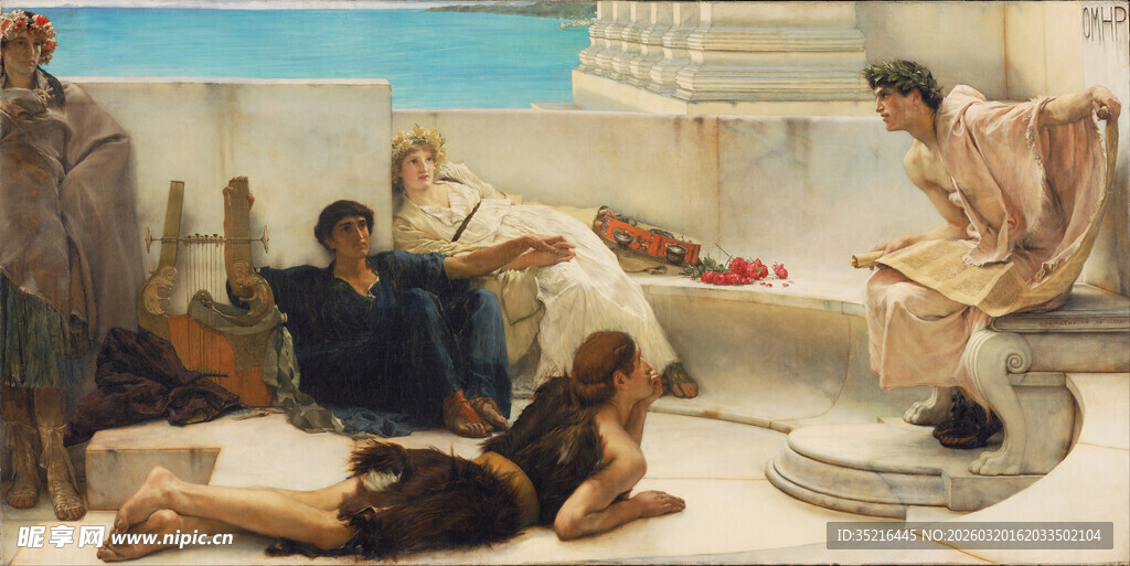 古希腊场景人物互动画面