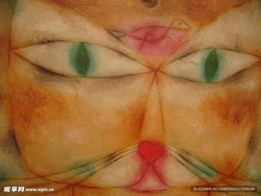 抽象猫脸艺术画作