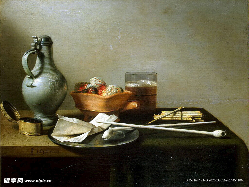 古典静物油画中的器皿与水果