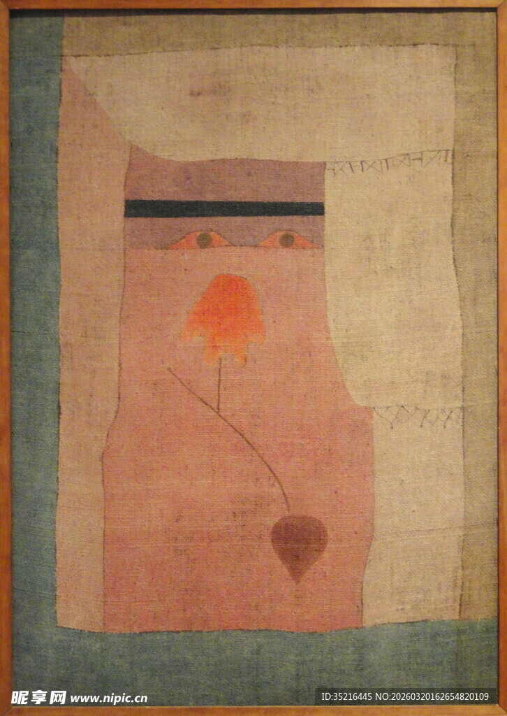 抽象艺术画作中的独特花卉