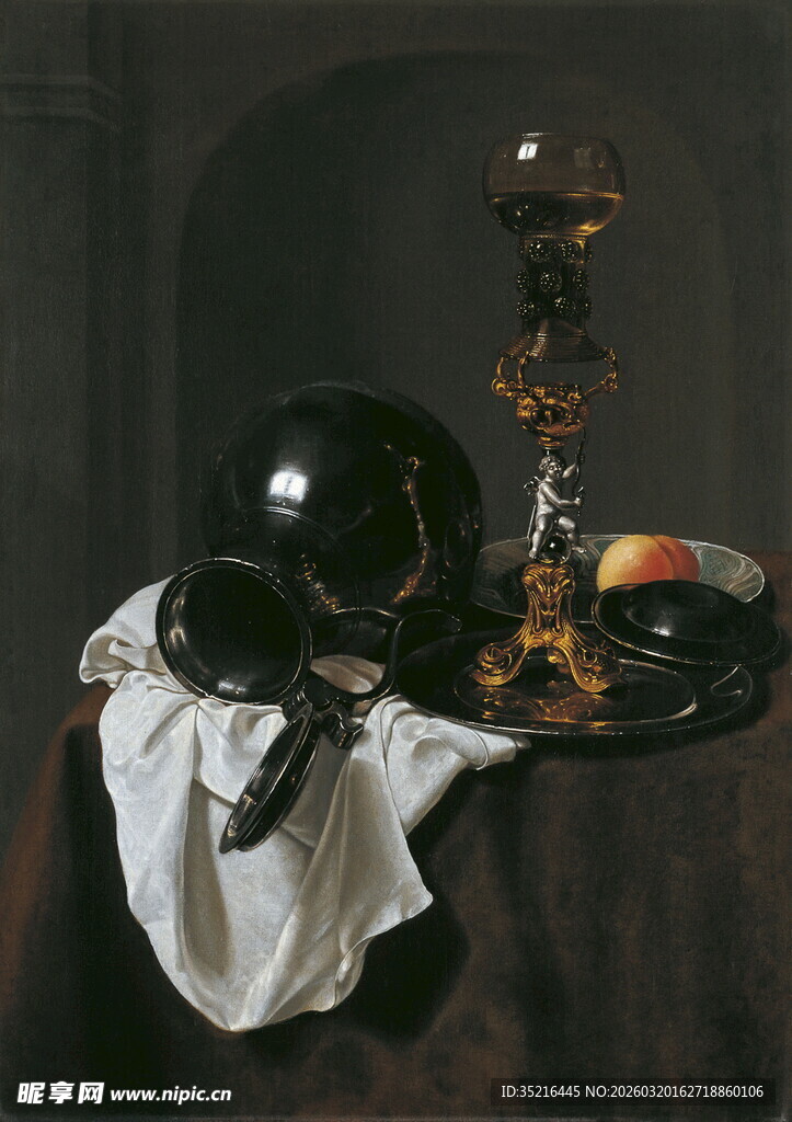 古典静物油画中的精致器物