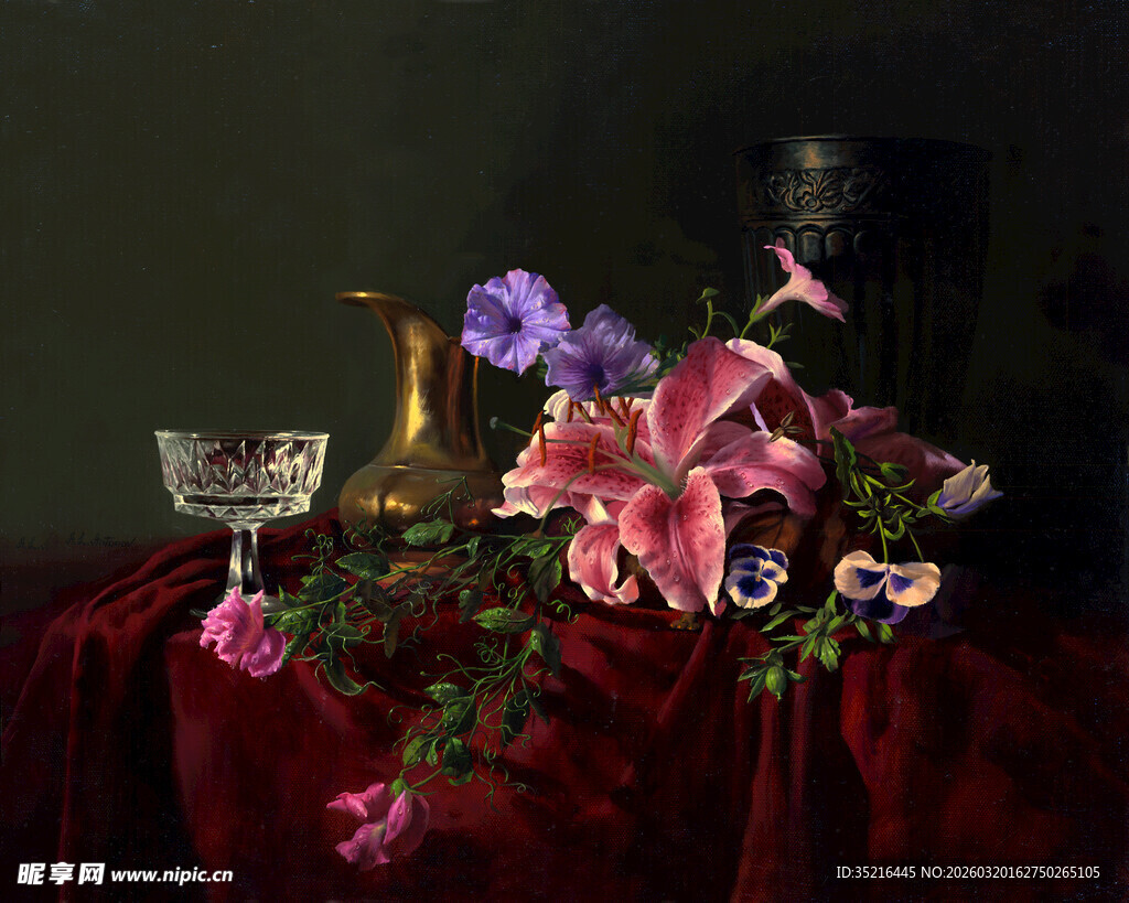 复古风花卉静物摆拍