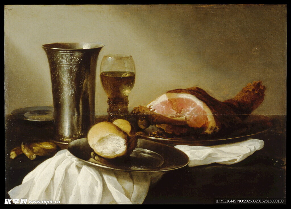 古典静物油画中的美食器具