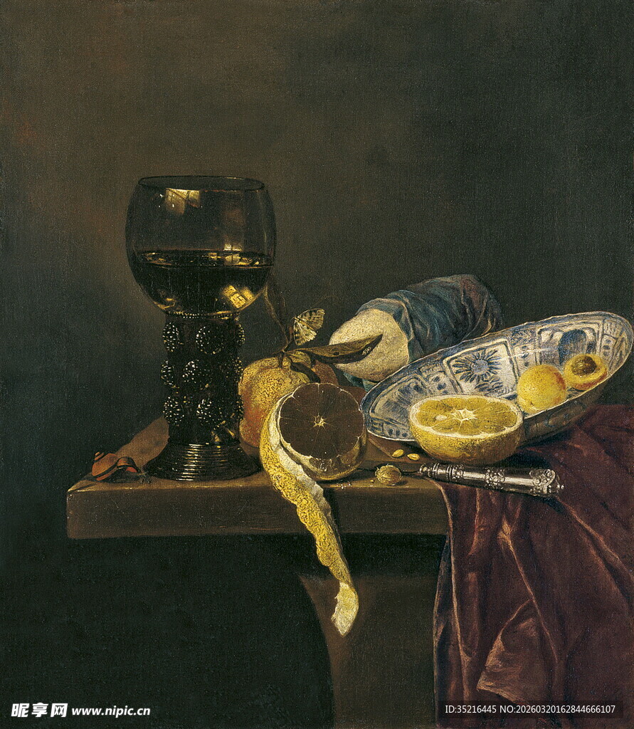 古典静物油画中的精致物件