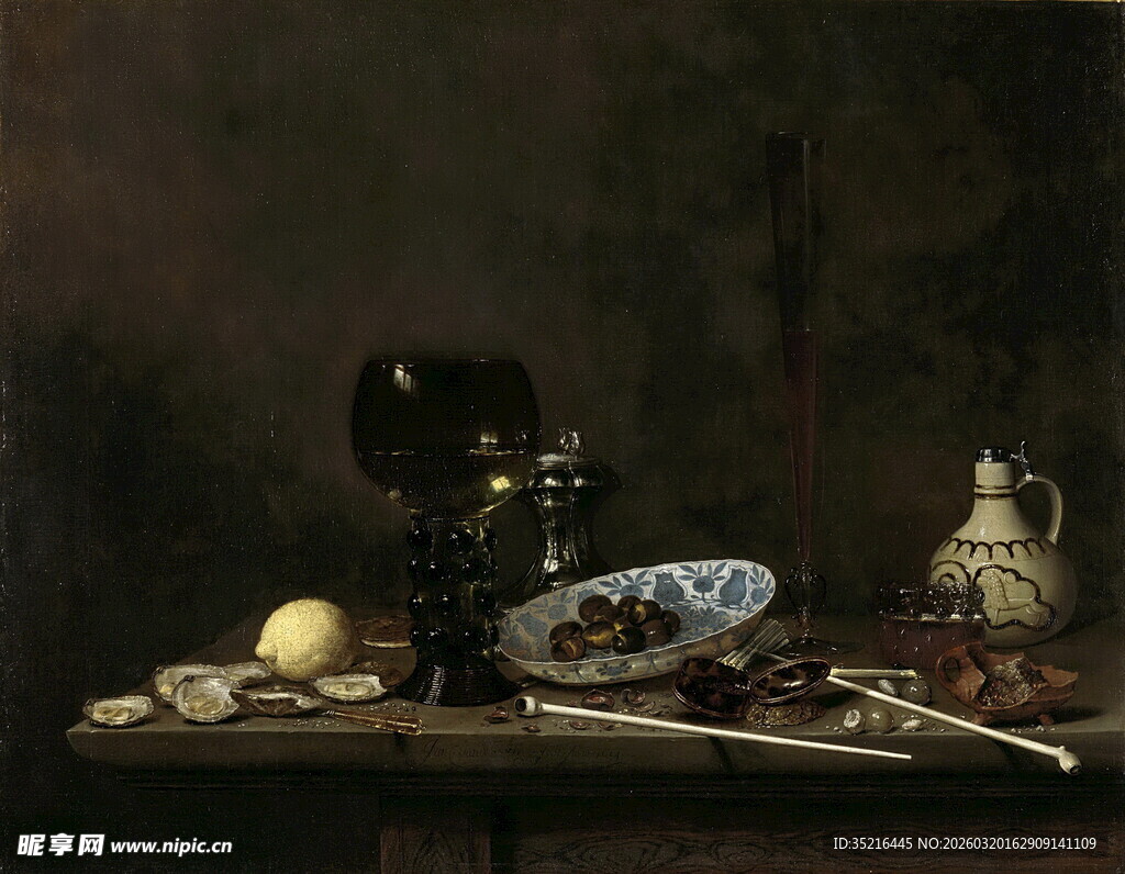 古典静物油画中的精致器物