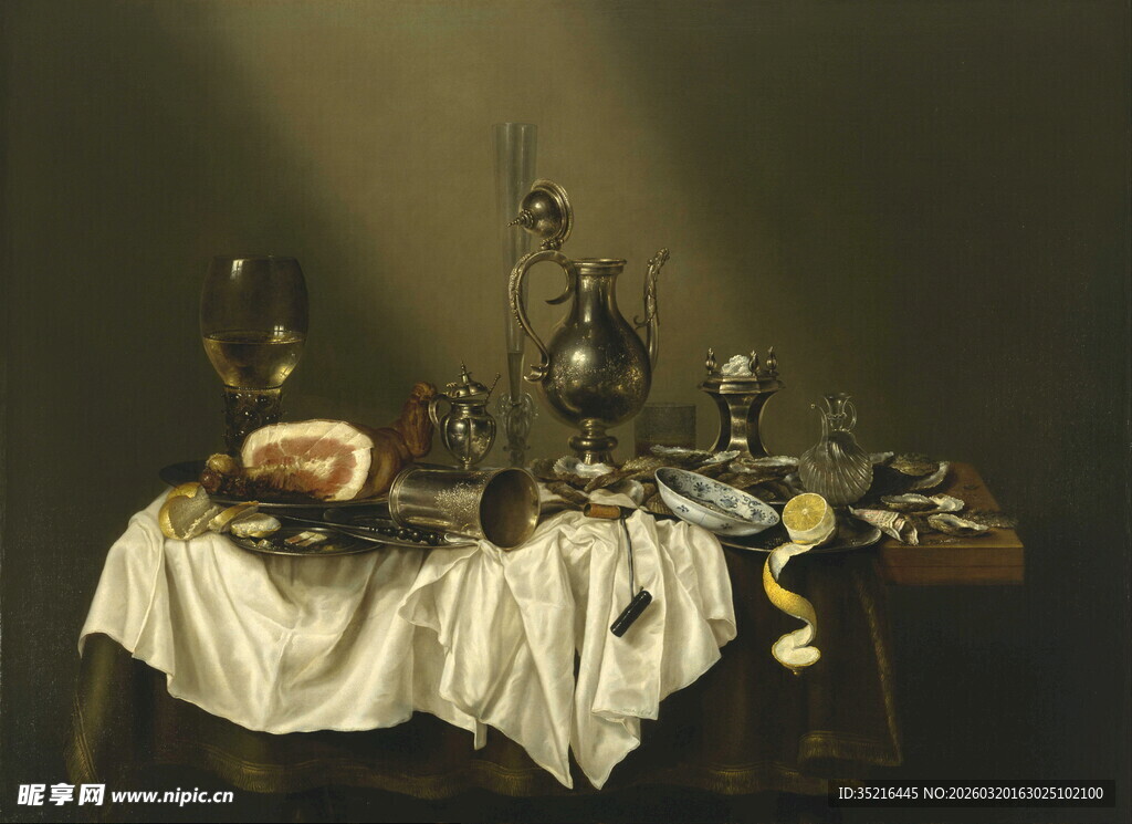 古典静物油画中的精致器物