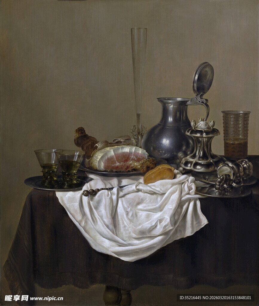 古典静物油画中的精致器物