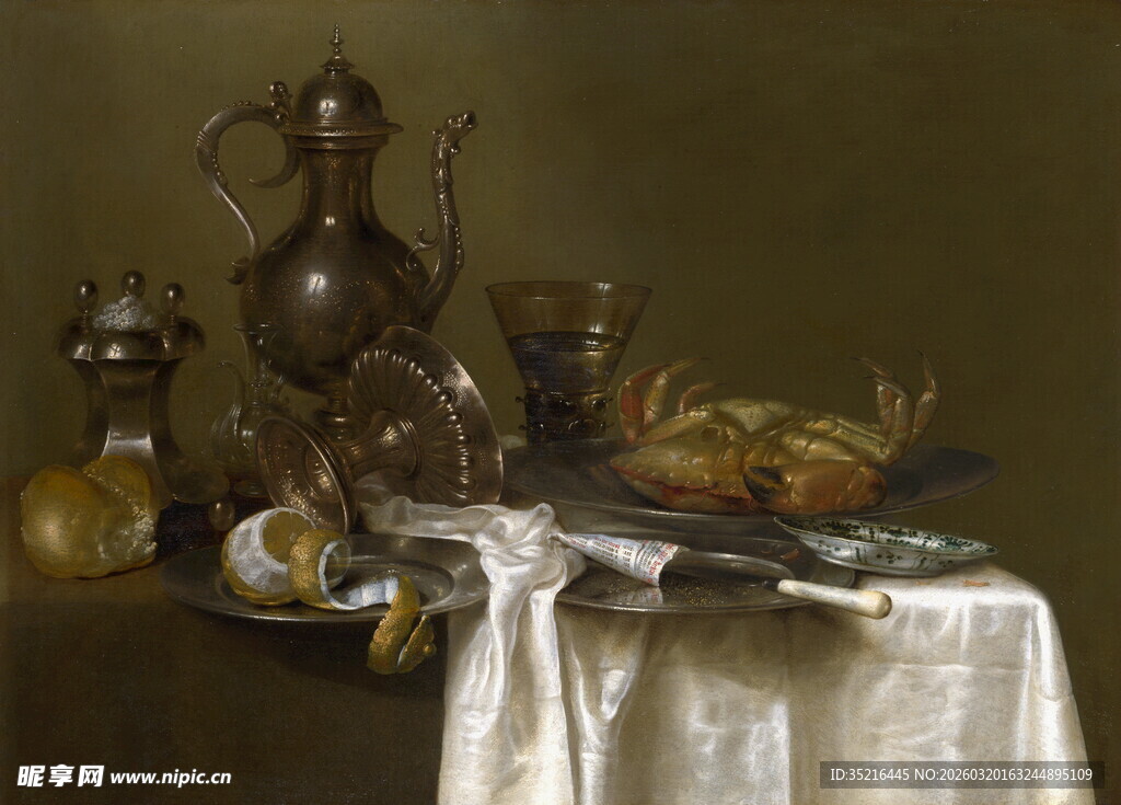 古典静物油画中的精致器物