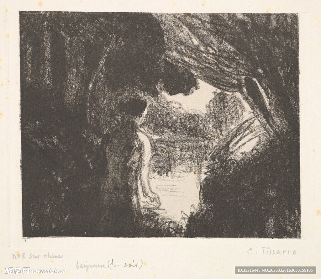 抽象黑白人物轮廓画