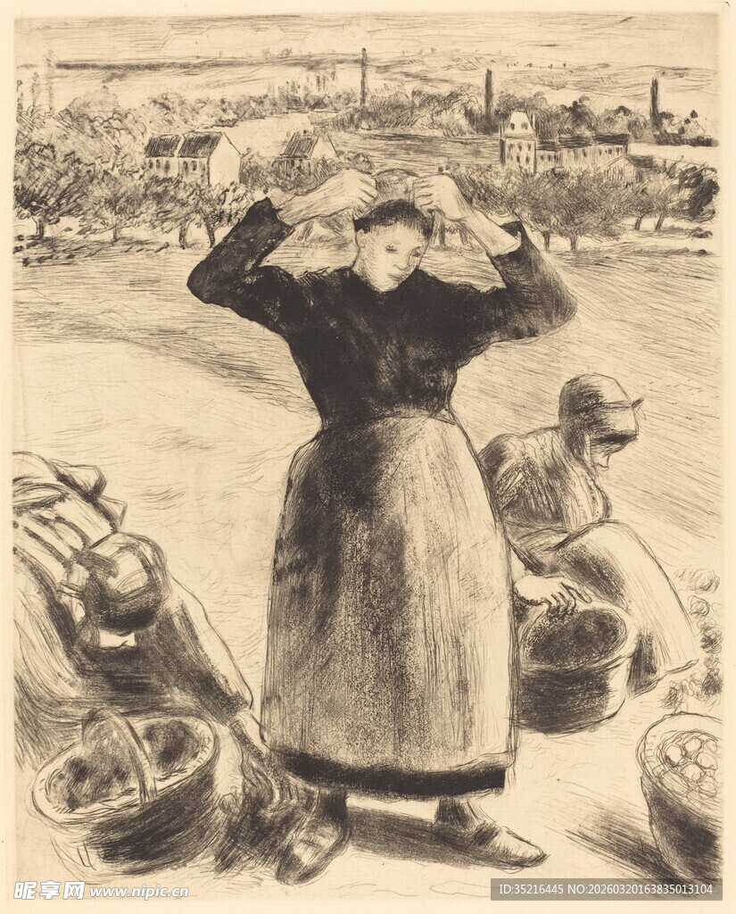 市场中的劳作女性