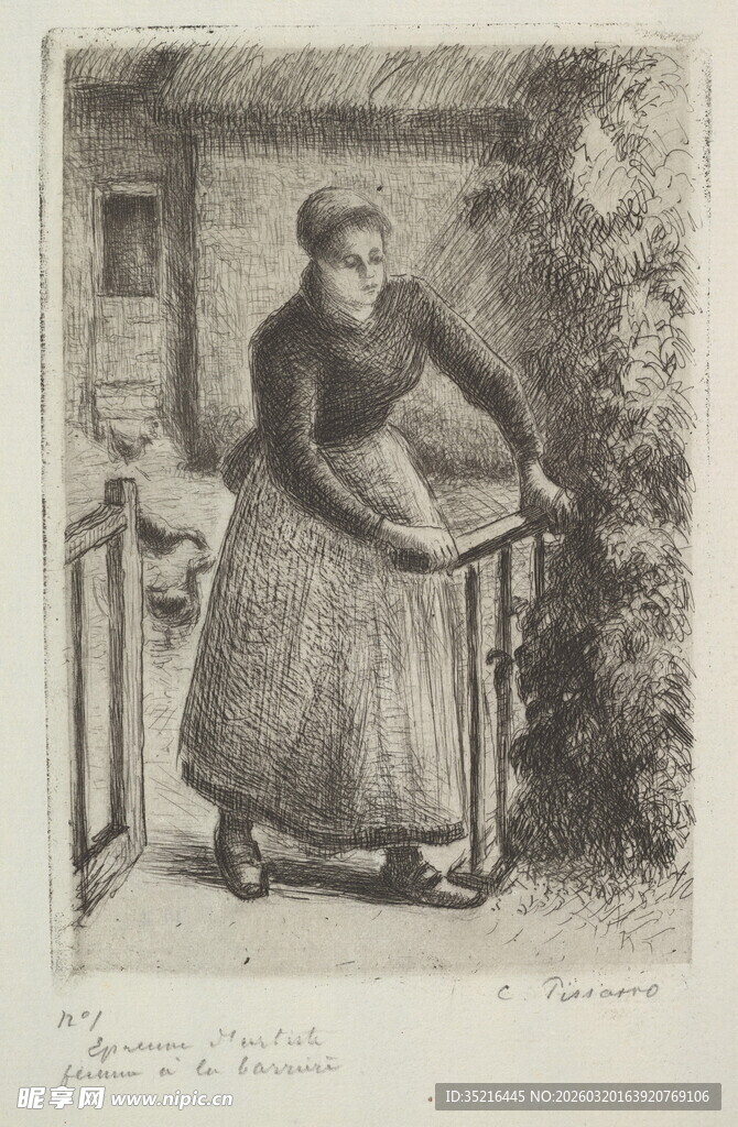 复古装扮女子倚栏场景