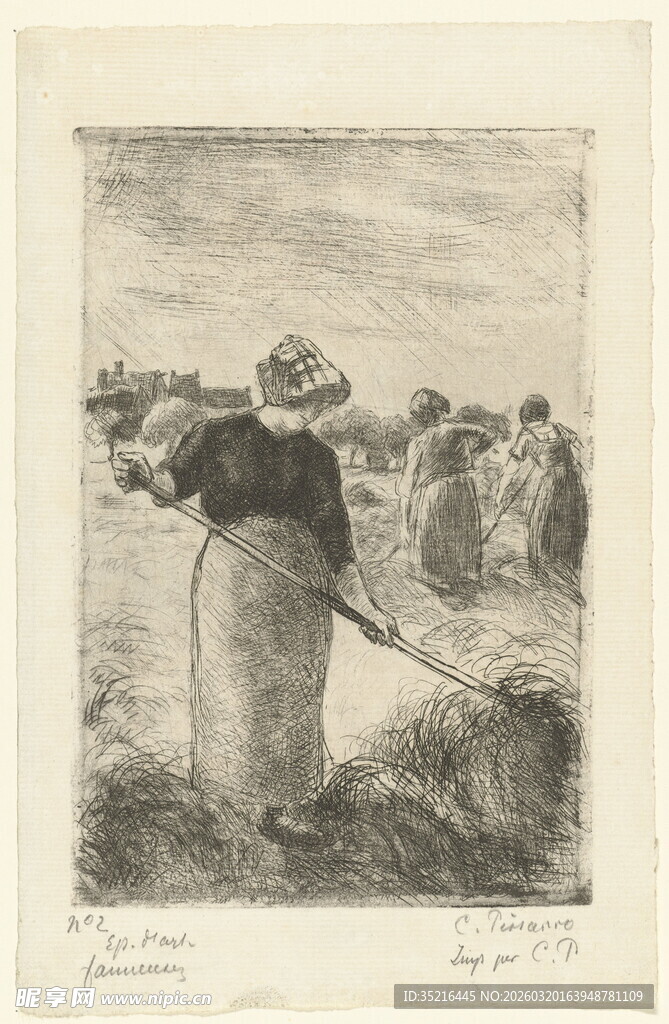 田间劳作的农妇