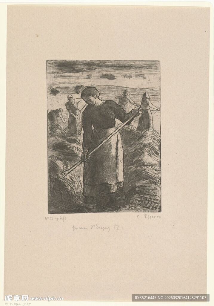 田间劳作的人物场景