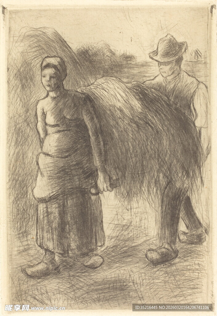 乡村劳作场景素描