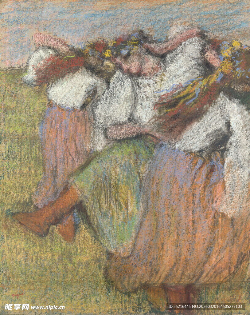 乡村女性的欢乐舞蹈场景