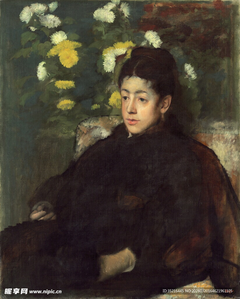 坐着的黑衣女士肖像