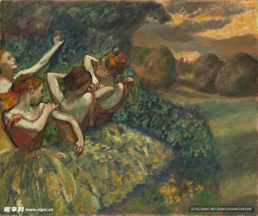 林中仙女嬉戏图