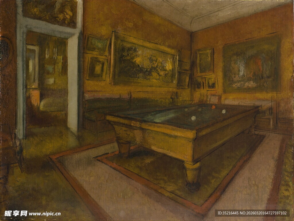 古典风格台球室室内景象
