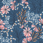 蓝色花卉图案背景纹理