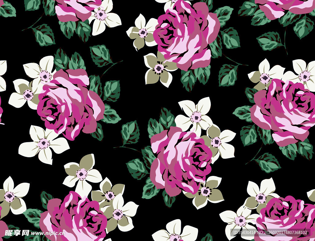 粉色玫瑰花卉图案背景