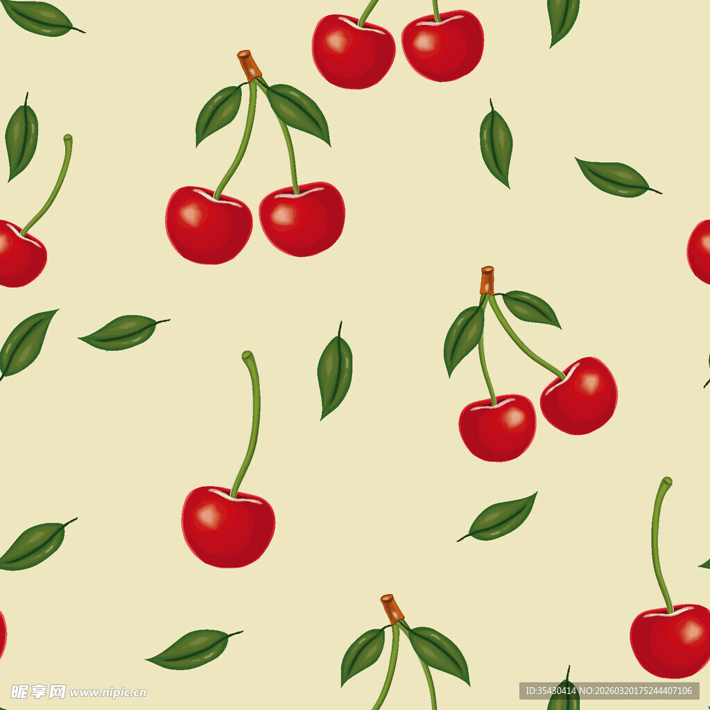 樱桃叶图案背景设计