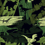 史前恐龙丛林场景插画