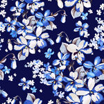蓝白花卉图案布料纹理
