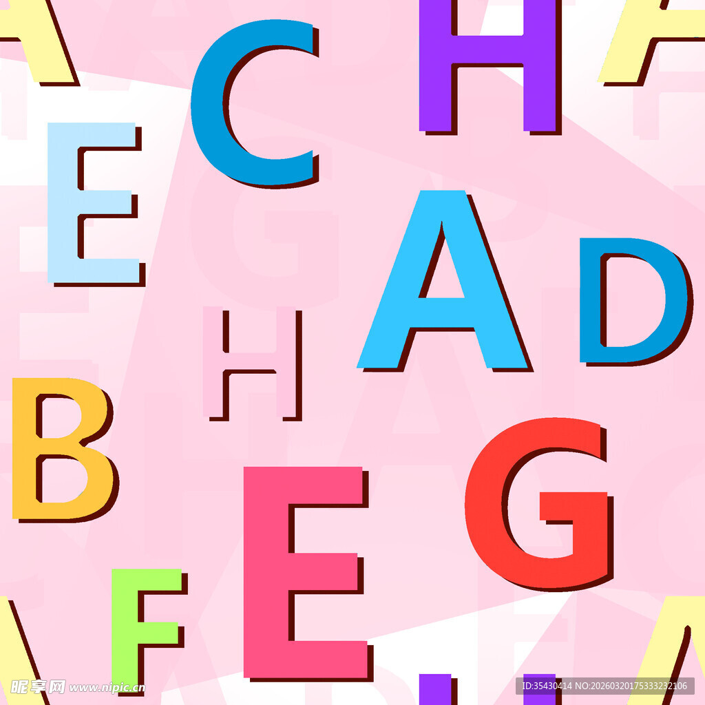 多彩立体字母背景图案
