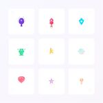 多彩可爱卡通图标集合