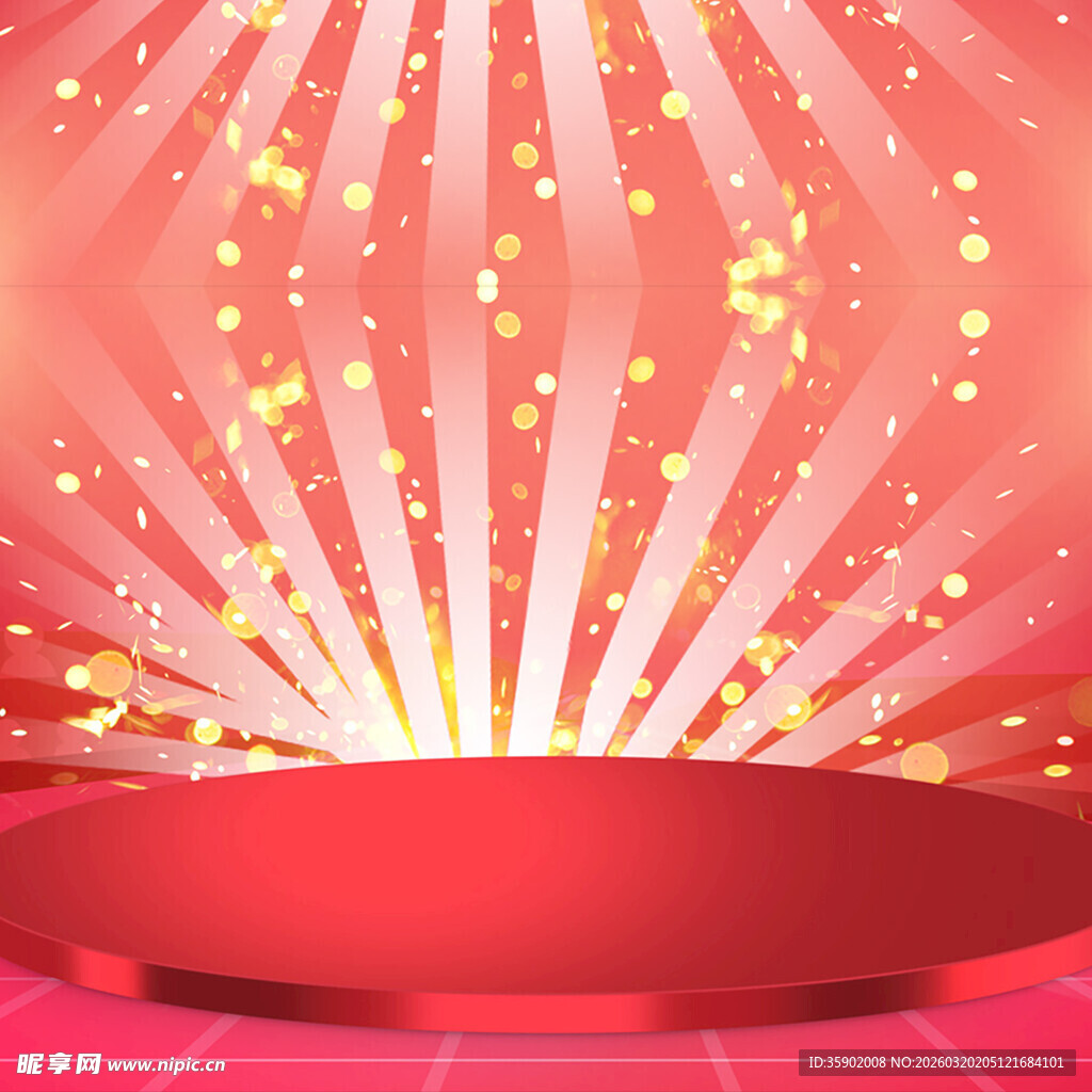 红色炫光舞台背景