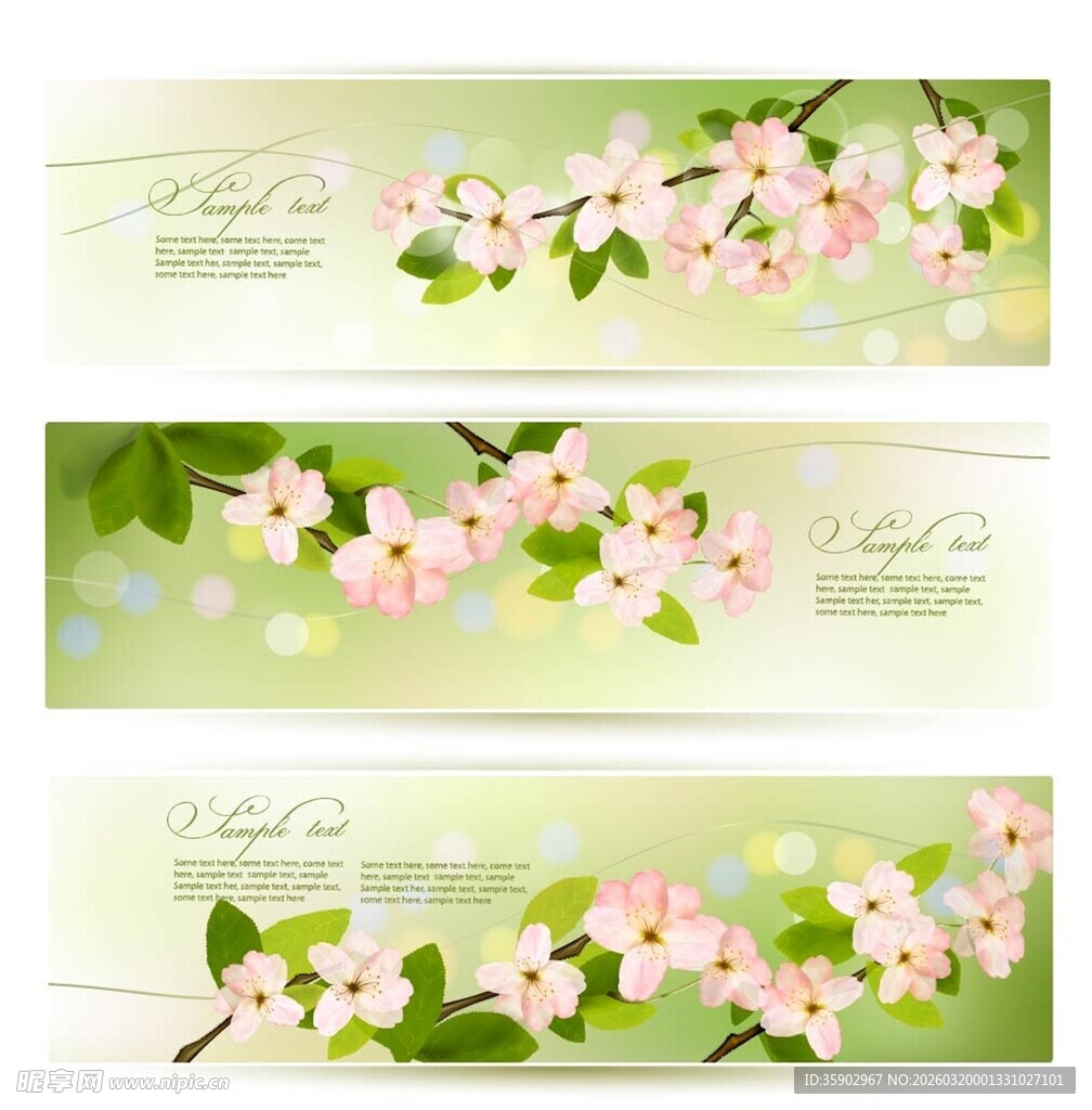 春日樱花横幅设计