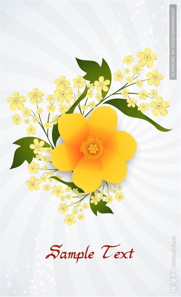 黄色花卉插画