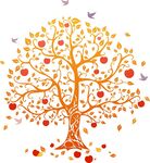 秋日硕果累累的梦幻果树