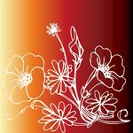 花卉线条艺术背景图