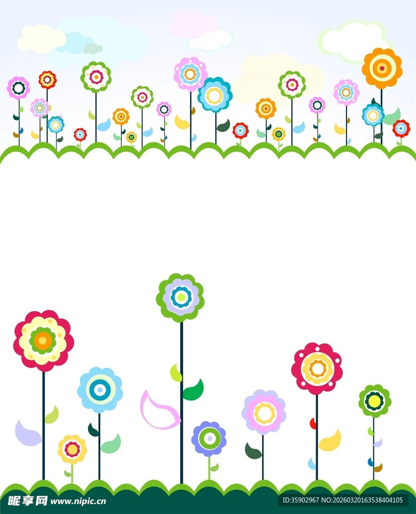 多彩花卉装饰图案背景