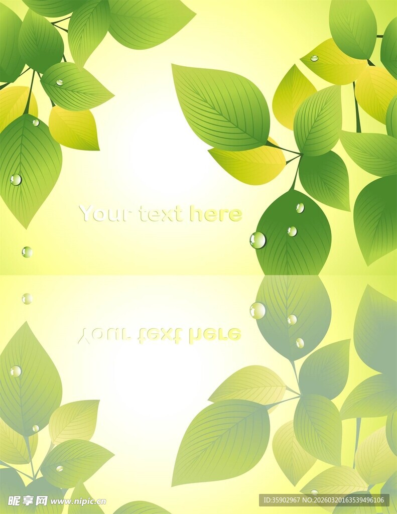 清新绿叶背景图