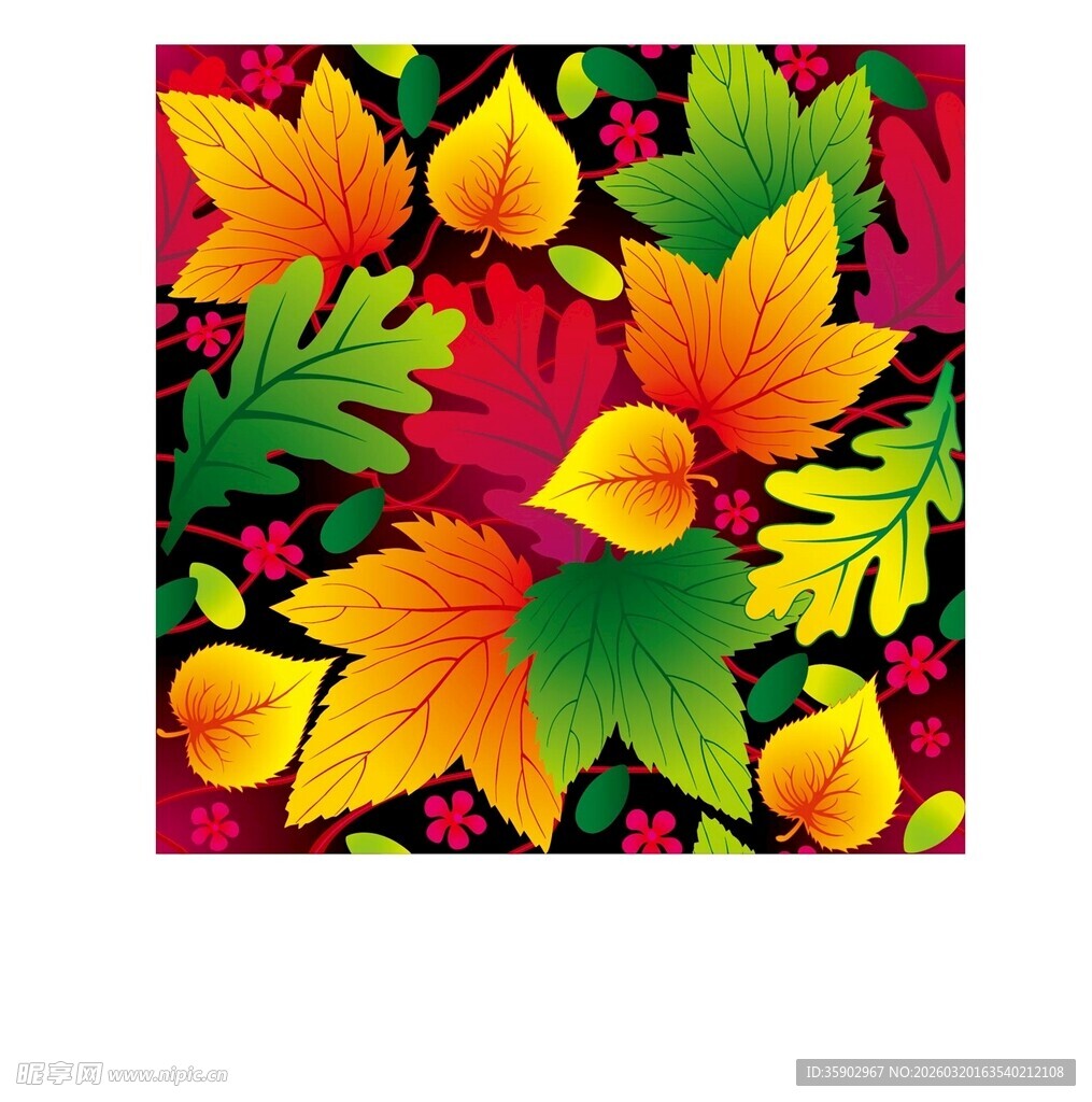 多彩秋叶图案