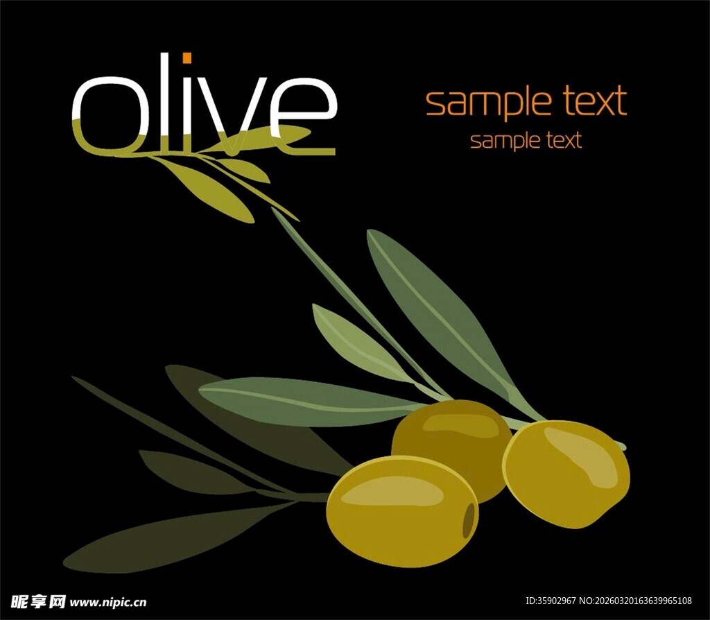 橄榄插画清新自然风格