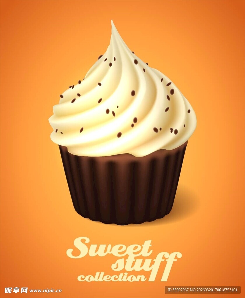 美味奶油纸杯蛋糕