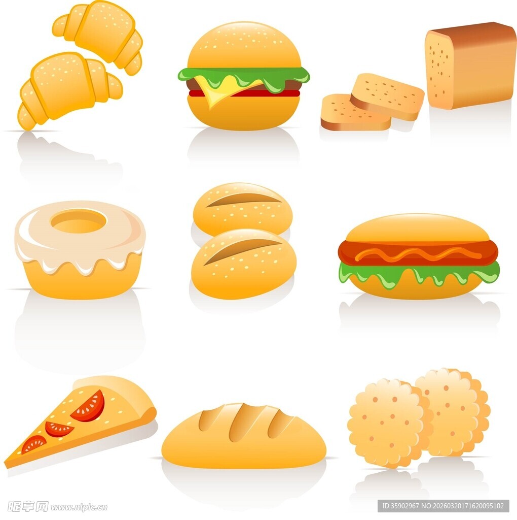 多样美味烘焙食品集合