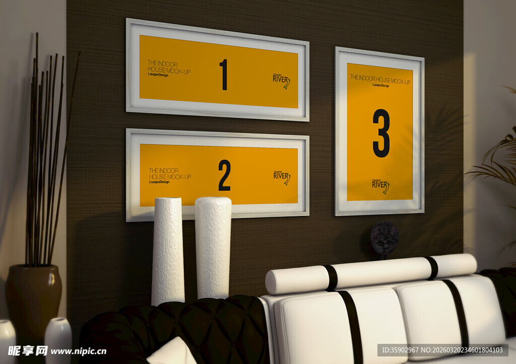 简约客厅的数字装饰画