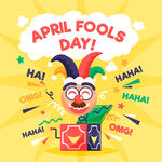 愚人节小丑惊喜插画