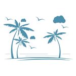 海边椰树风景图