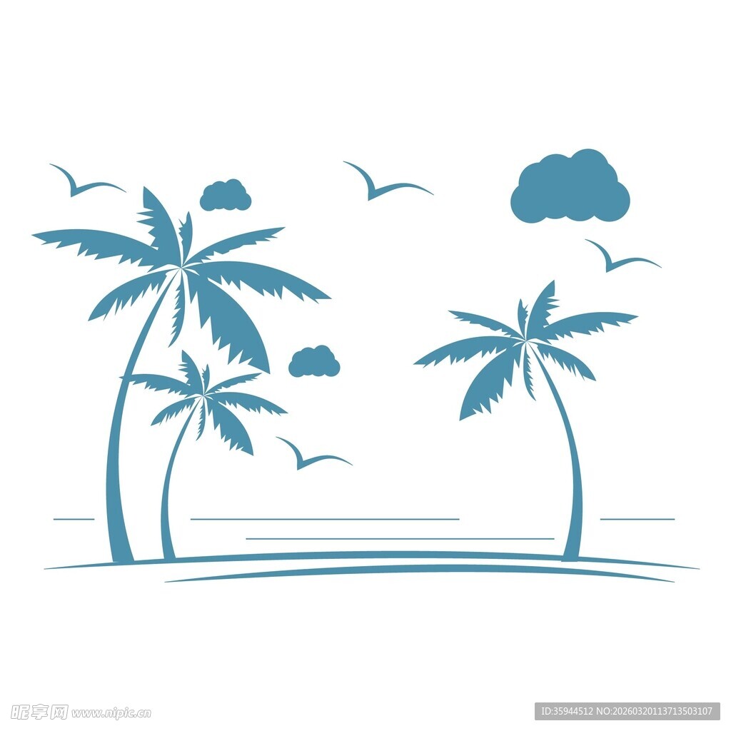 海边椰树风景图