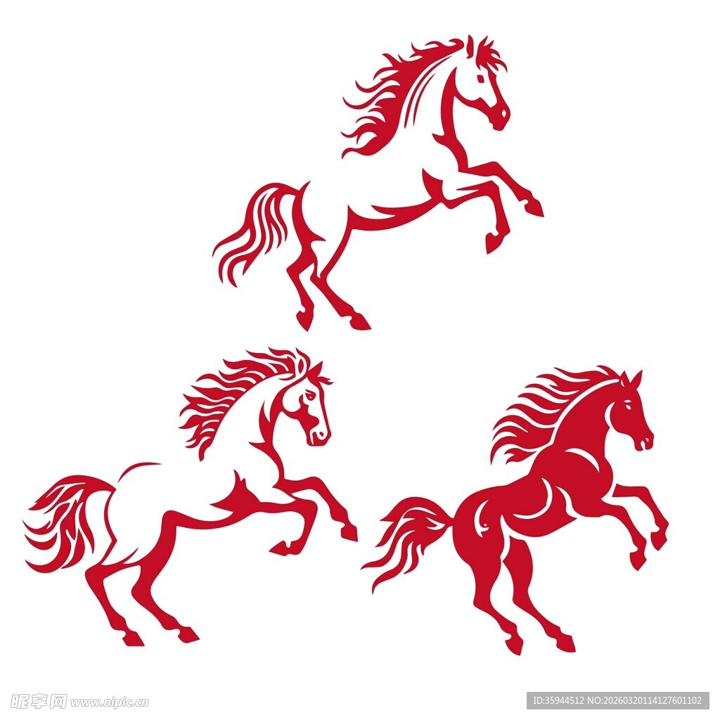 奔腾的红色骏马