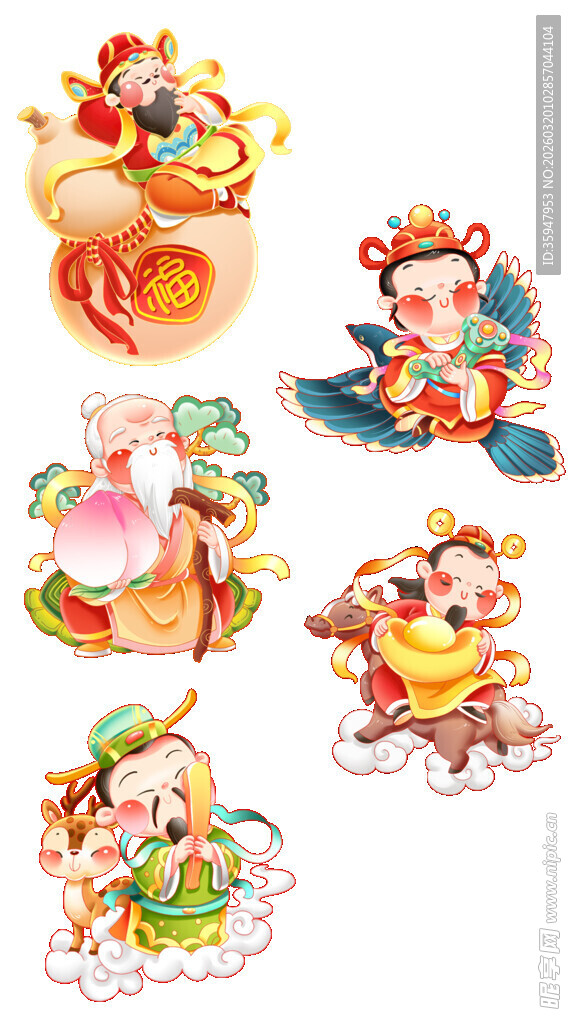 传统福娃与祥瑞图案