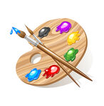 调色板与画笔的艺术组合