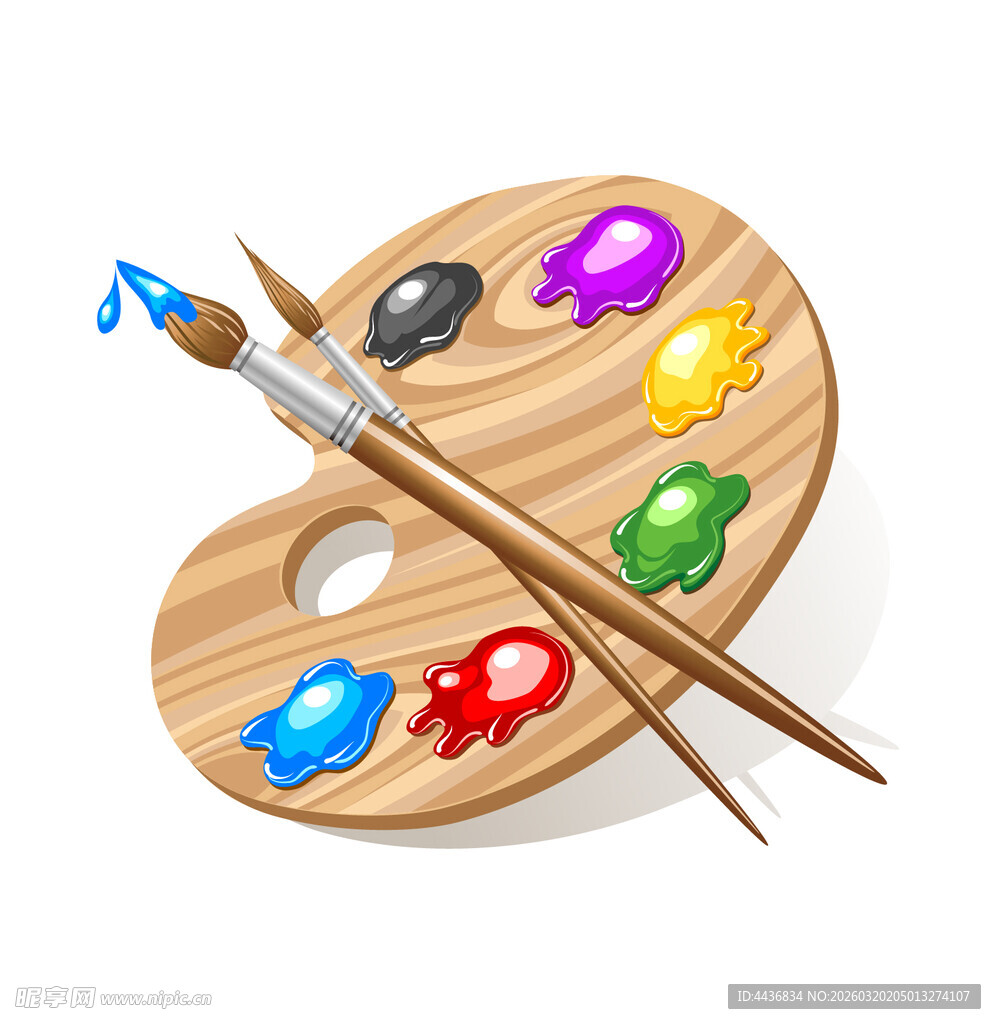 调色板与画笔的艺术组合